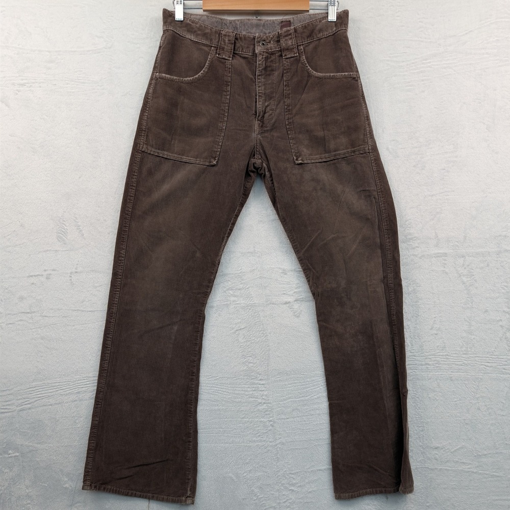 VTG Guess Pants Men's 32 Brown Corduroy Bootcut Cowboycore Boho Patch Pocket Y2K